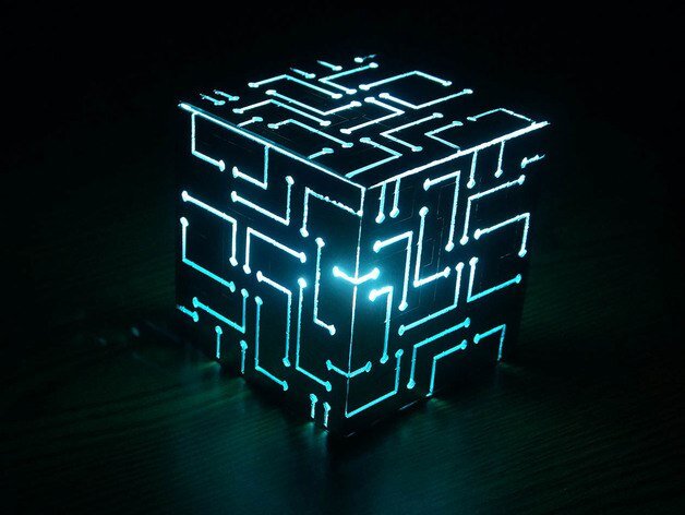 Intra απο ξύλο plywood 3mm-4mm πάχος - Alien Cube Lamp Δίασταση 30x30 cm Intraeaxys-lop443ow