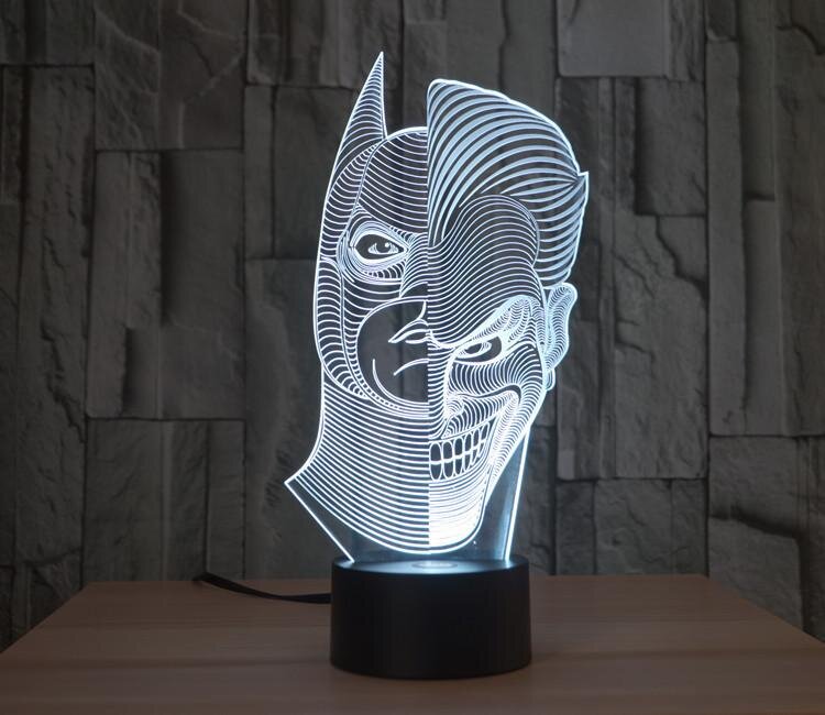 Intra απο ξύλο plywood 3mm-4mm πάχος - Batman Joker Morphing 3D LED Illusion Lamp Δίασταση 30x30 cm Intraeaxys-zo9n9x1k