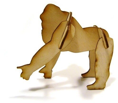 Intra απο ξύλο plywood 3mm-4mm πάχος - Κόντρα πλακέ 3D Puzzle Gorilla 1mm Δίασταση 30x30 cm Intraeaxys-voq2zpqo