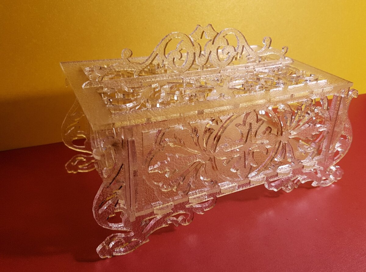 Intra απο ξύλο plywood 3mm-4mm πάχος - Διαφανές ακρυλικό κουτί αποθήκευσης Δίασταση 20x20 cm Intraeaxys-joejw816