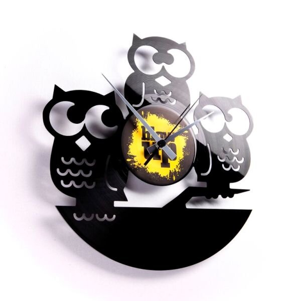 Intra απο ξύλο plywood 3mm-4mm πάχος - Ρολόι τοίχου Disco Gufi Δίασταση 30x30 cm Intraeaxys-078yrjo5