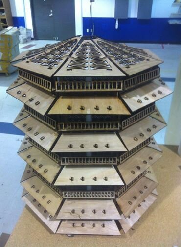 Intra απο ξύλο plywood 3mm-4mm πάχος - Λάμπα Παγόδας Δίασταση 30x30 cm Intraeaxys-voq2n65o