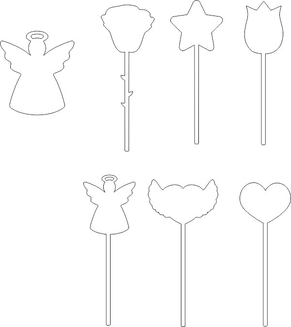 Intra απο ξύλο plywood 3mm-4mm πάχος - Ξύλινη διακόσμηση αγγέλου με ραβδί Δίασταση 30x30 cm Intraeaxys-075y8x0o