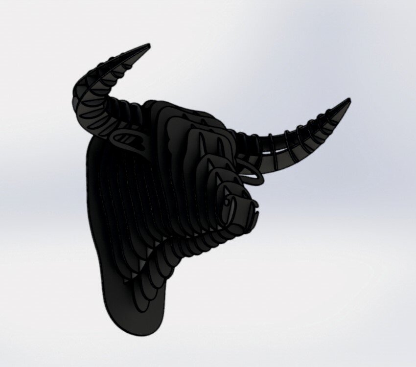 Intra απο ξύλο plywood 3mm-4mm πάχος - Βάση τοίχου Bull Head Δίασταση 30x30 cm Intraeaxys-joedjk81