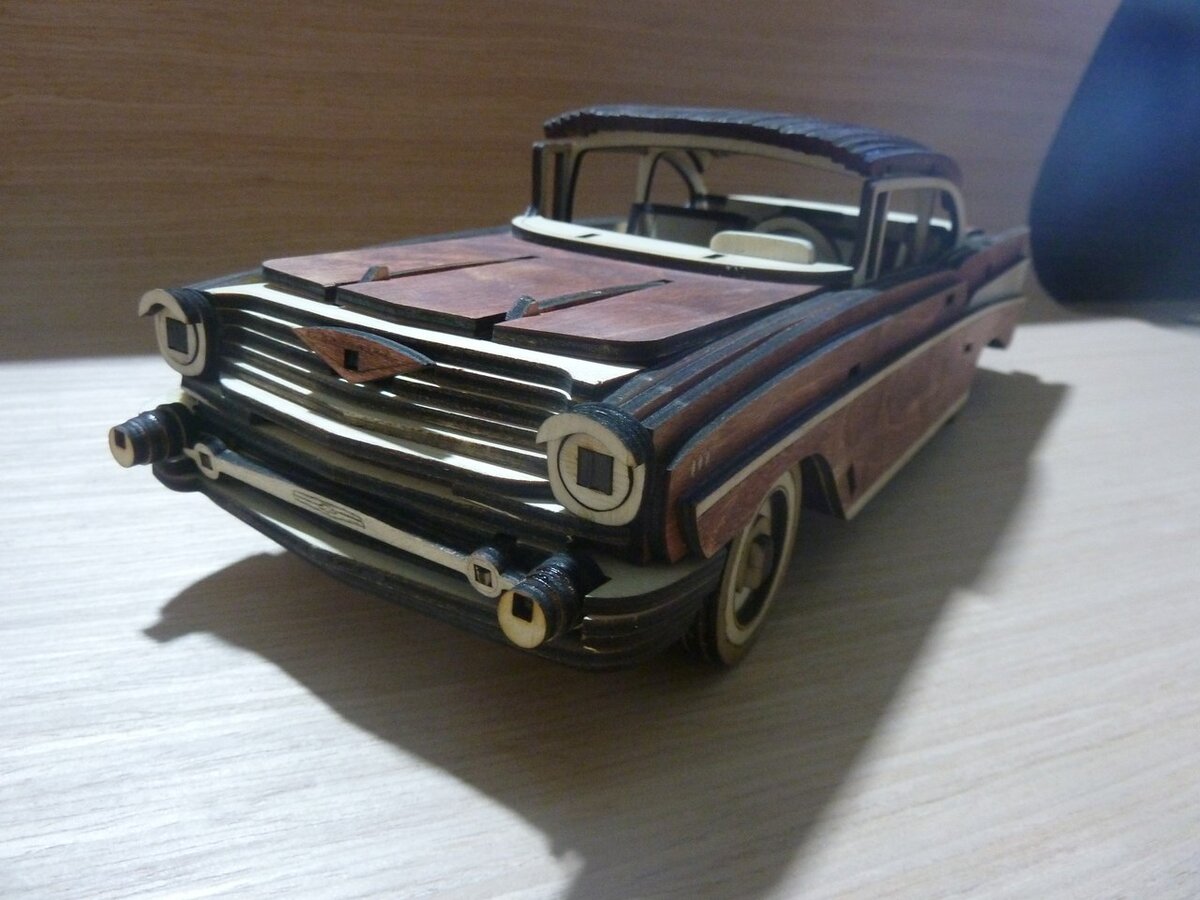 Intra απο ξύλο plywood 3mm-4mm πάχος - Chevrolet Bel Air 1957 3D παζλ Δίασταση 30x30 cm Intraeaxys-eoxlz4go