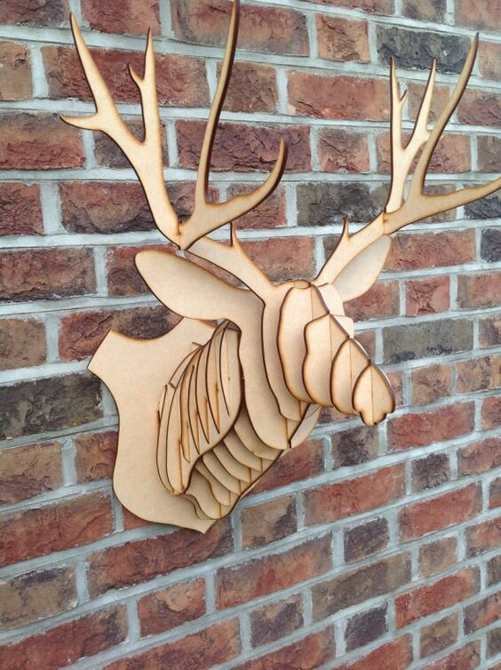 Intra απο ξύλο plywood 3mm-4mm πάχος - ελάφια-2 6mm Δίασταση 30x30 cm Intraeaxys-r1zxz2ol