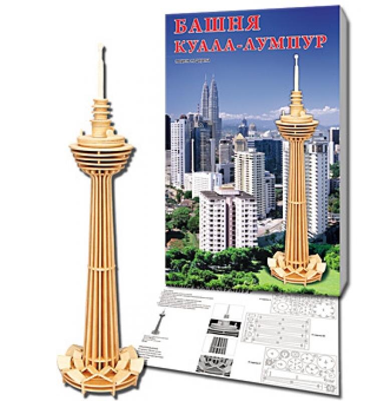 Intra απο ξύλο plywood 3mm-4mm πάχος - Kuala Lumpur Tower 3D Puzzle 3mm Δίασταση 30x30 cm Intraeaxys-075yqd3o