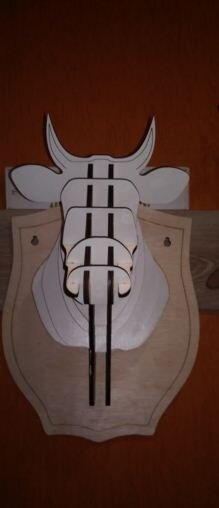 Intra απο ξύλο plywood 3mm-4mm πάχος - 3D παζλ Cow Head Δίασταση 30x30 cm Intraeaxys-6o32j31n