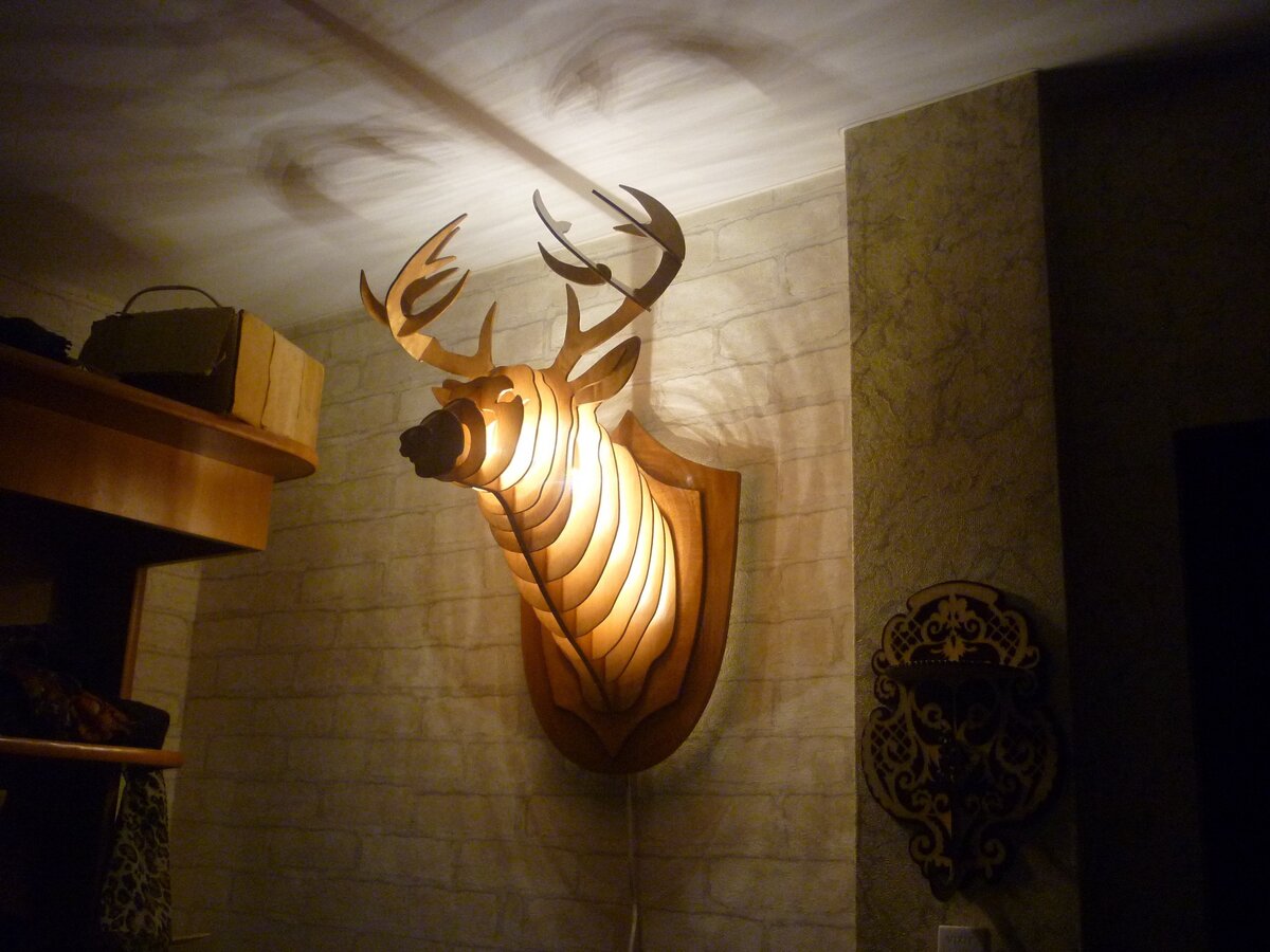 Intra απο ξύλο plywood 3mm-4mm πάχος - 3D παζλ Ξύλινο κεφάλι ελαφιού Δίασταση 30x30 cm Intraeaxys-p7y48r7q