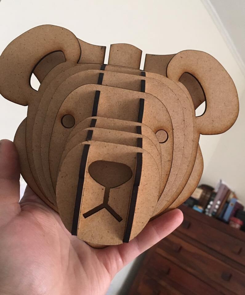 Intra απο ξύλο plywood 3mm-4mm πάχος - Αρκουδάκι Δίασταση 30x30 cm Intraeaxys-ro6xy3ox