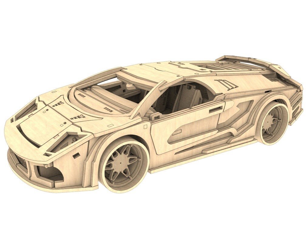 Intra απο ξύλο plywood 3mm-4mm πάχος - Lamborghini 3D παζλ Δίασταση 30x30 cm Intraeaxys-pok3z697