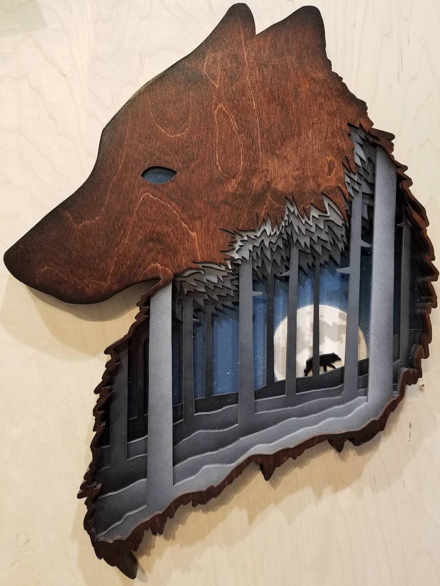 Intra απο ξύλο plywood 3mm-4mm πάχος - Wolf Art Arch Δίασταση 30x30 cm Intraeaxys-0750w81z