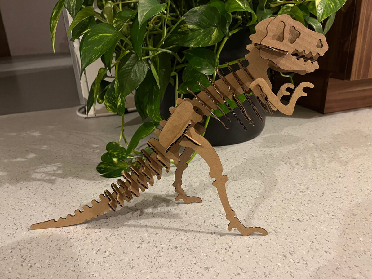 Intra απο ξύλο plywood 3mm-4mm πάχος - T-Rex 3D Puzzle Δίασταση 30x30 cm Intraeaxys-pok3e5d7
