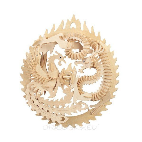 Intra απο ξύλο plywood 3mm-4mm πάχος - Εικόνα Dragon And Pheonex 3d Print Δίασταση 30x30 cm Intraeaxys-zo9n641k