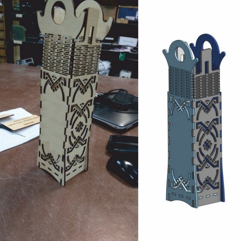 Intra απο ξύλο plywood 3mm-4mm πάχος - Συσκευασία για μπουκάλια Δίασταση 30x30 cm Intraeaxys-91jd8851