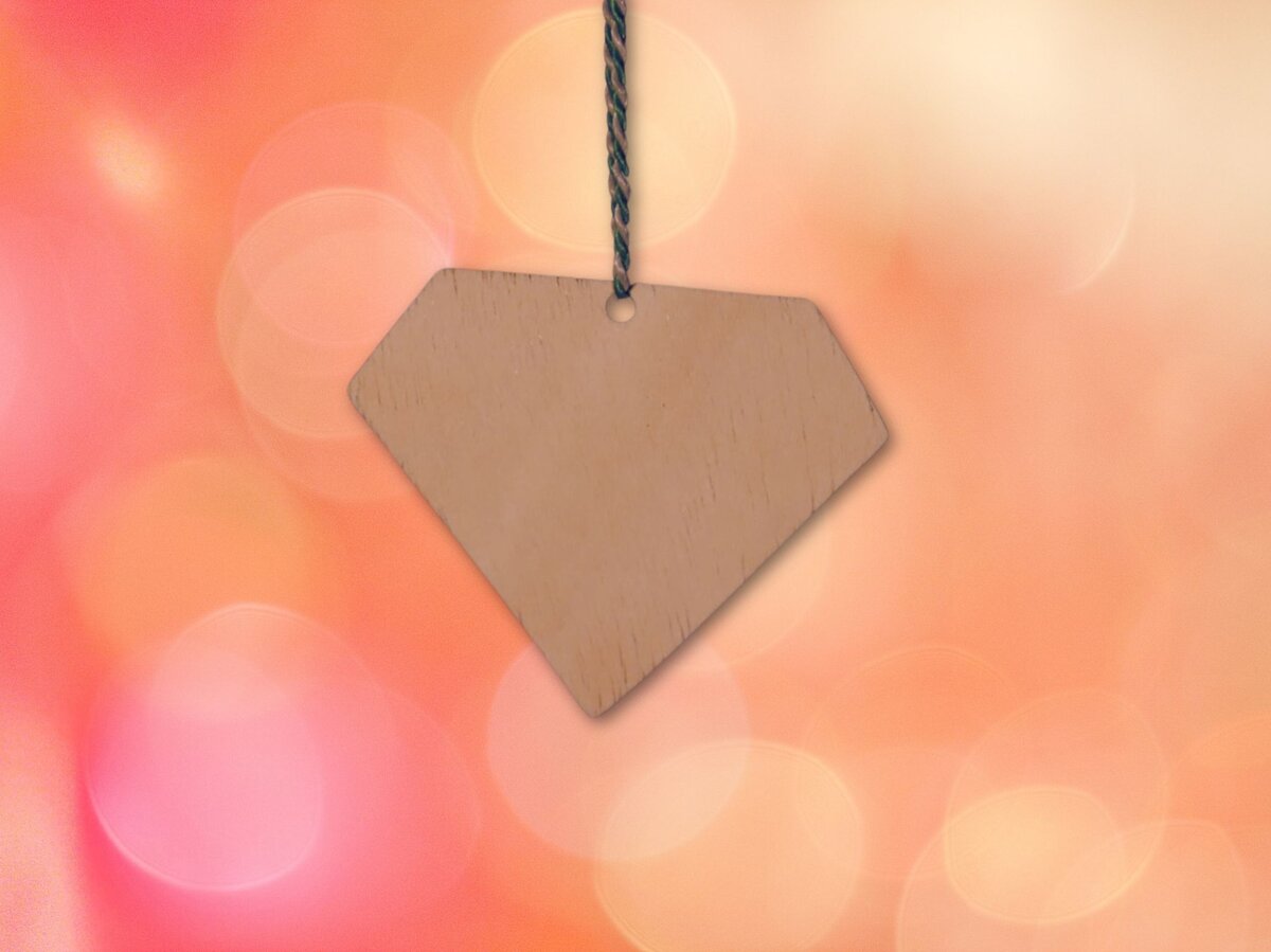 Σετ των 2 Intra απο ξύλο plywood 3mm-4mm πάχος - Διαμαντένιο στολίδι από ξύλο Διαμαντένιο σχήμα Δίασταση 10x10 cm Intraeaxys-6o3y26p7