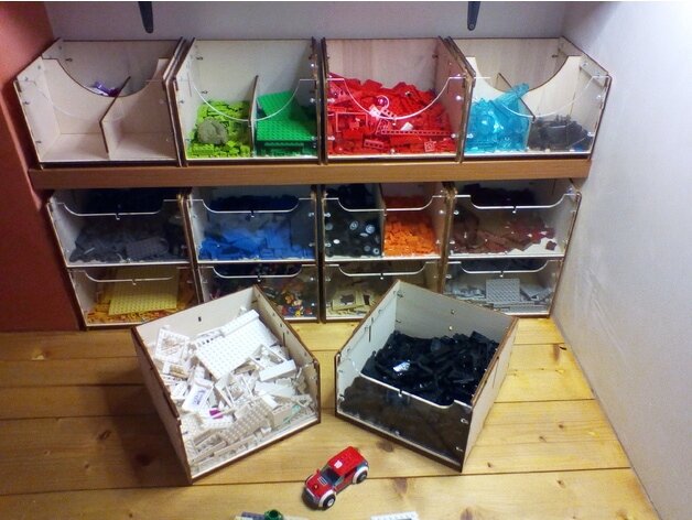 Intra απο ξύλο plywood 3mm-4mm πάχος - Στοιβαζόμενο κουτί για Lego Δίασταση 30x30 cm Intraeaxys-joed0n81