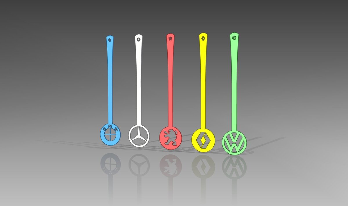 Intra απο ξύλο plywood 3mm-4mm πάχος - Σετ κουτάλι με λογότυπο αυτοκινήτου Δίασταση 30x30 cm Intraeaxys-voq2r8do