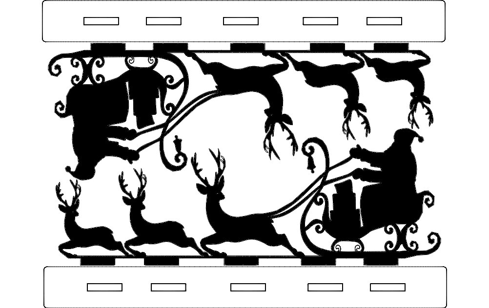 Intra απο ξύλο plywood 3mm-4mm πάχος - Ο Άγιος Βασίλης στη διακόσμηση του έλκηθρου του Δίασταση 30x30 cm Intraeaxys-eo4nyd7j