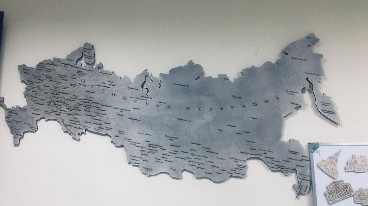 Intra απο ξύλο plywood 3mm-4mm πάχος - Χάρτης της Ρωσίας Δίασταση 30x30 cm Intraeaxys-6o3ykgr7