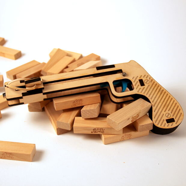 Intra απο ξύλο plywood 3mm-4mm πάχος - Jenga Pistol Plans CNC Δίασταση 30x30 cm Intraeaxys-yonklkor