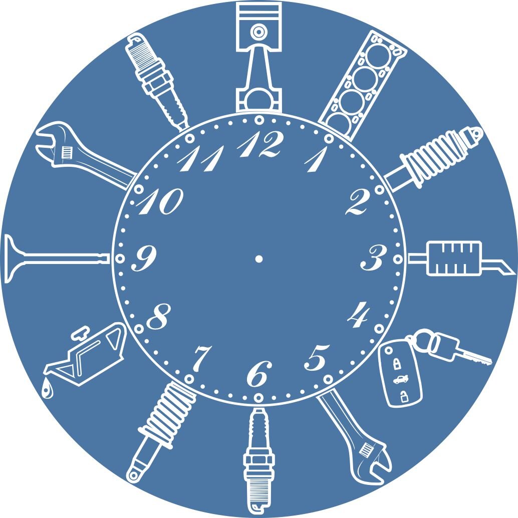 Intra απο ξύλο plywood 3mm-4mm πάχος - Ρολόι τοίχου Ιδιοκτήτης συνεργείου επισκευής συνεργείου αυτοκινήτων Δίασταση 30x30 cm Intraeaxys-078yrvqo