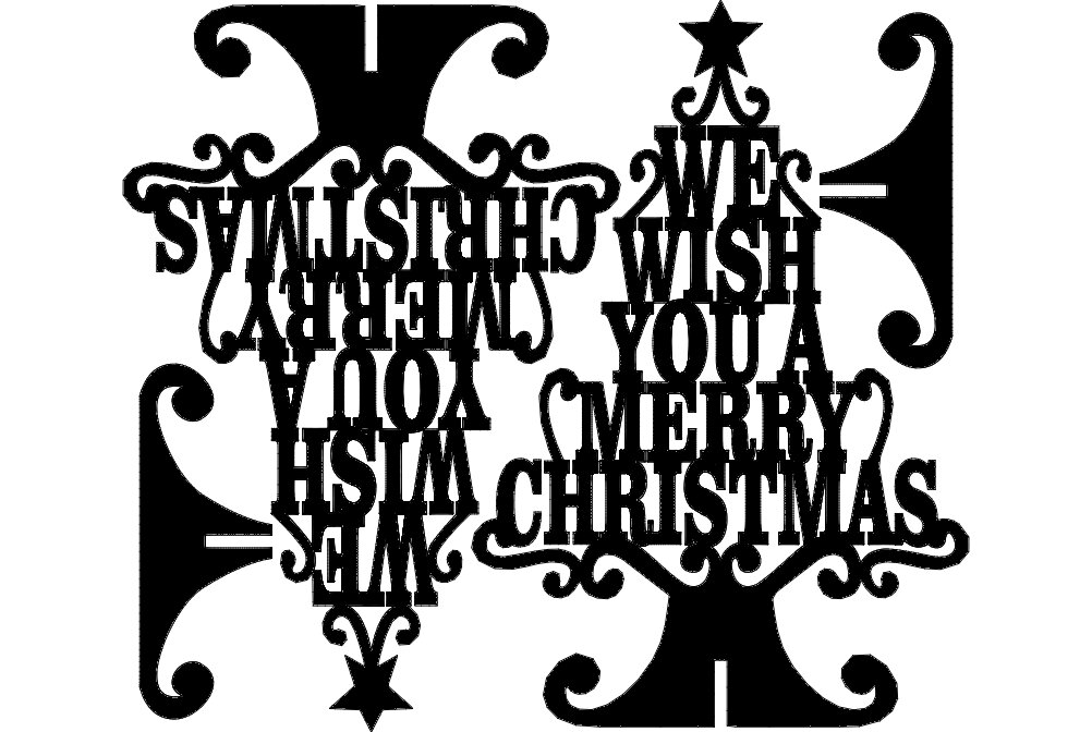 Σετ των 2 Intra απο ξύλο plywood 3mm-4mm πάχος - Stand Merry Christmas Wish Δίασταση 10x10 cm Intraeaxys-51ry8ro6