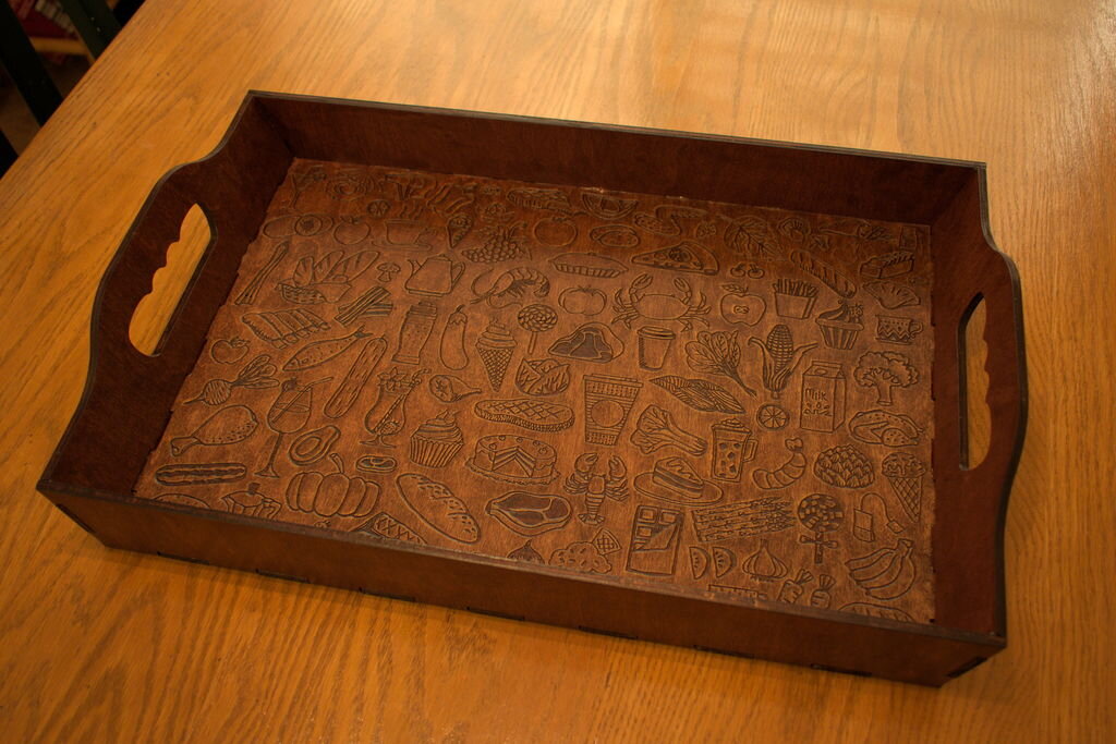 Intra απο ξύλο plywood 3mm-4mm πάχος - Πρότυπο δίσκου σερβιρίσματος Δίασταση 30x30 cm Intraeaxys-voq239jo