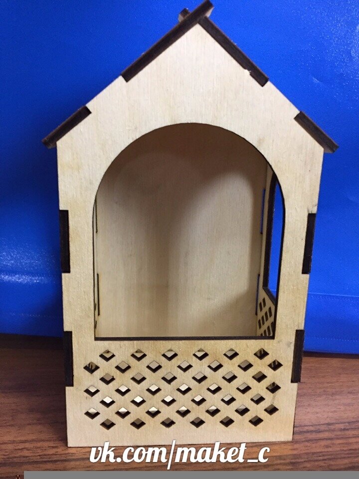 Intra απο ξύλο plywood 3mm-4mm πάχος - Πρότυπο CNC σπιτιών τσαγιού Δίασταση 30x30 cm Intraeaxys-078ypqjo