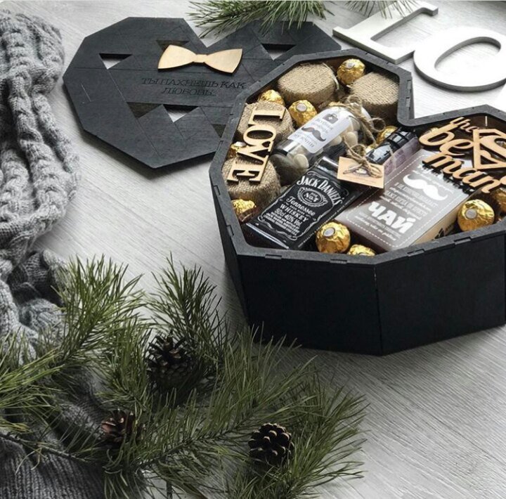 Intra απο ξύλο plywood 3mm-4mm πάχος - Κουτί καρδιάς Δίασταση 30x30 cm Intraeaxys-pokkwkoj