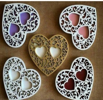 Intra απο ξύλο plywood 3mm-4mm πάχος - Κουτί καρδιάς Δίασταση 30x30 cm Intraeaxys-6o3g037n