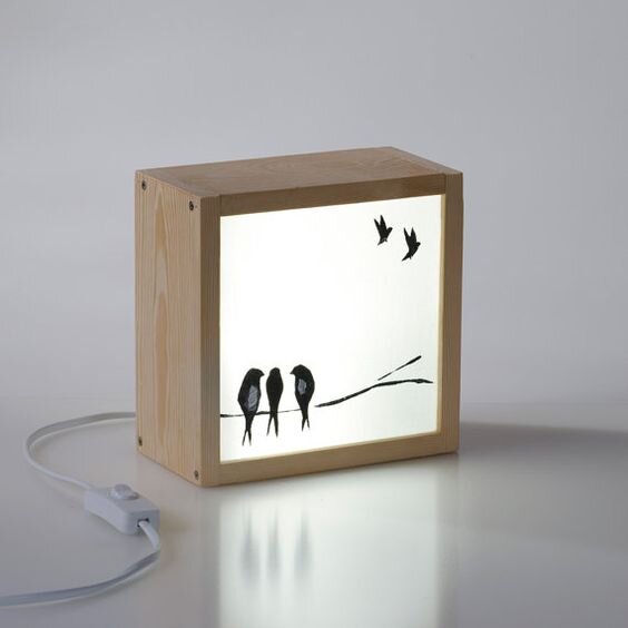 Intra απο ξύλο plywood 3mm-4mm πάχος - Light Box Swallows Δίασταση 30x30 cm Intraeaxys-r7v22k1d
