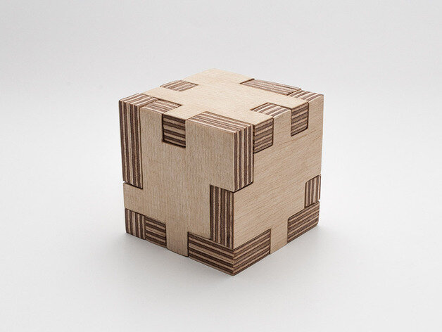 Intra απο ξύλο plywood 3mm-4mm πάχος - Puzzle Cube CNC Δίασταση 30x30 cm Intraeaxys-eoxk6x1z