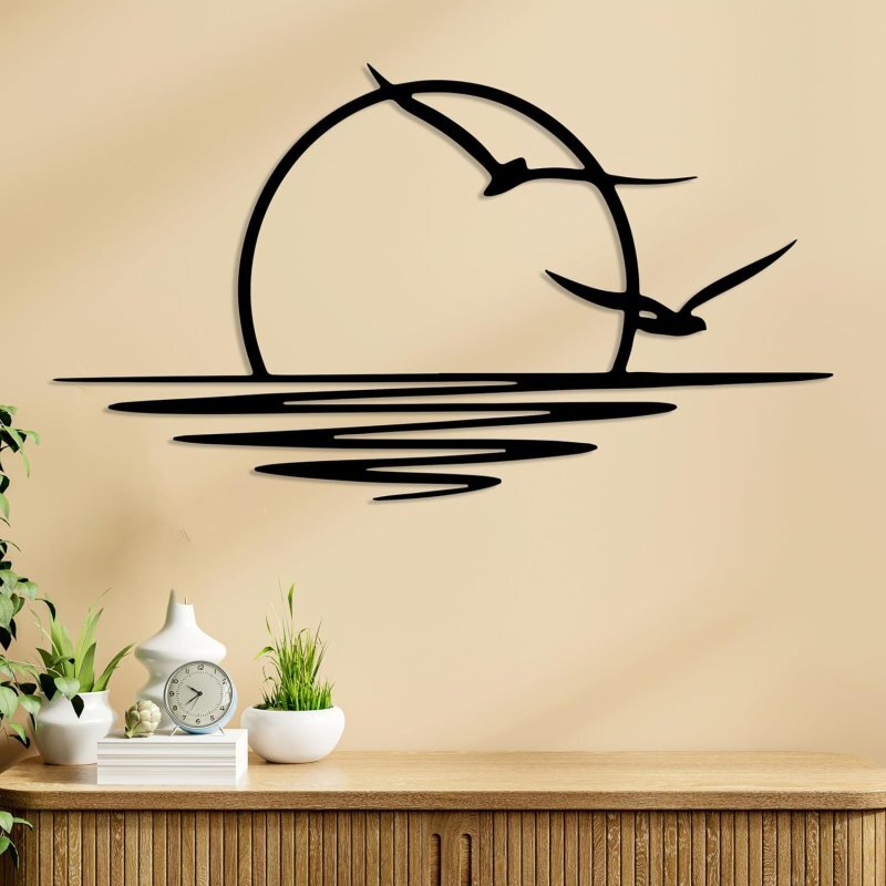 Intra απο ξύλο plywood 3mm-4mm πάχος - Αφηρημένη διακόσμηση τοίχων ανατολής ή ηλιοβασιλέματος Δίασταση 30x30 cm Intraeaxys-r7v6d4lo