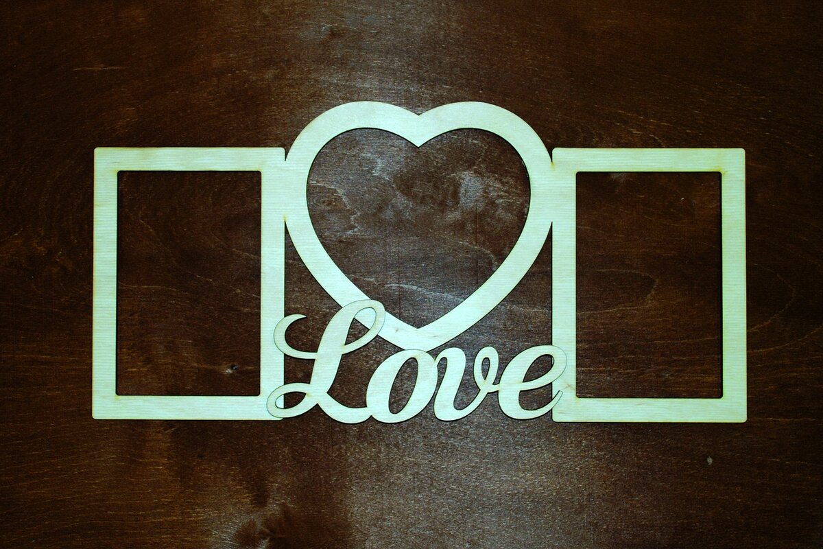 Intra απο ξύλο plywood 3mm-4mm πάχος - Κορνίζα Love Heart Δίασταση 30x30 cm Intraeaxys-91jdy8l1