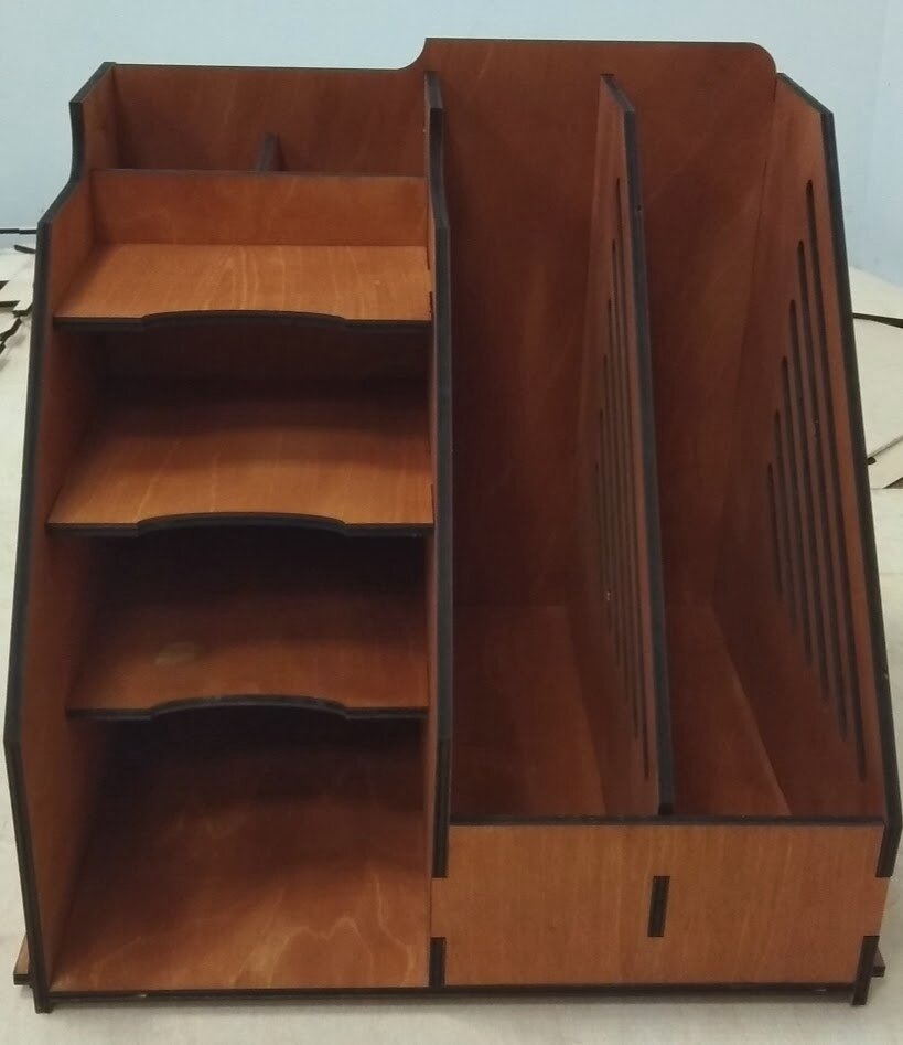 Intra απο ξύλο plywood 3mm-4mm πάχος - Desktop Organizer Αποθήκευση προμηθειών γραφείου Δίασταση 30x30 cm Intraeaxys-r7vm8g27