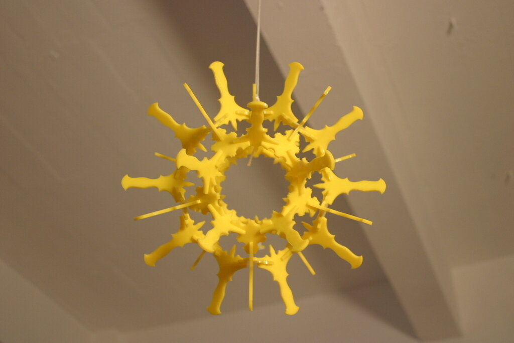 Intra απο ξύλο plywood 3mm-4mm πάχος - Εικοσαεδρική Ραδιολαρία Δίασταση 30x30 cm Intraeaxys-ro6yllq7