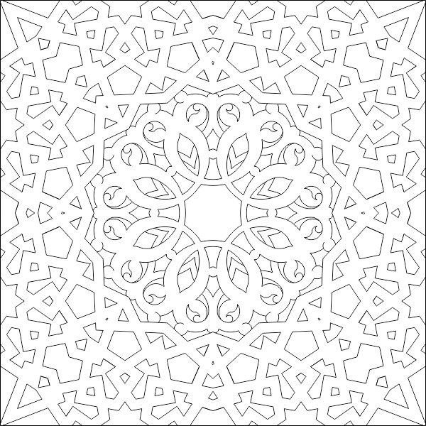 Σετ των 2 Intra απο ξύλο plywood 3mm-4mm πάχος - Ισλαμικό στολίδι διανυσματικό μοτίβο αρχείο DWG Δίασταση 10x10 cm Intraeaxys-51r90v16