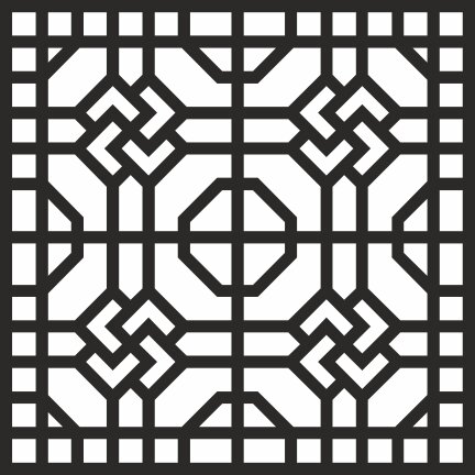 Intra απο ξύλο plywood 3mm-4mm πάχος - Γεωμετρικό σχέδιο Jali Δίασταση 30x30 cm Intraeaxys-eoxn2x1z