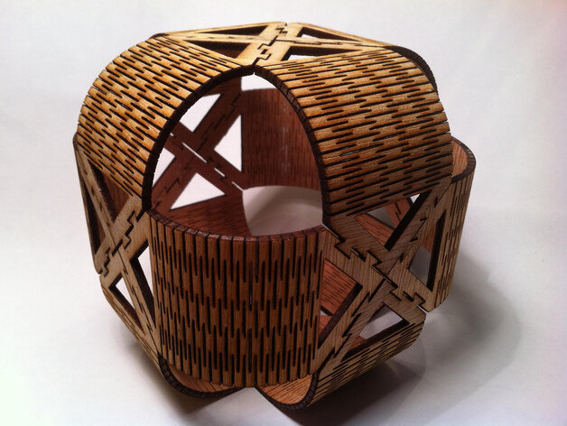 Σετ των 2 Intra απο ξύλο plywood 3mm-4mm πάχος - Αρθρωτό στολίδι Δίασταση 10x10 cm Intraeaxys-6o3y4pq7