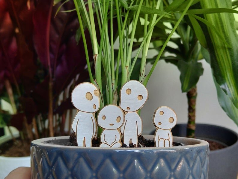 Intra απο ξύλο plywood 3mm-4mm πάχος - Σετ διακόσμησης φυτών σε γλάστρα Princess Mononoke Δίασταση 30x30 cm Intraeaxys-91jd2z81