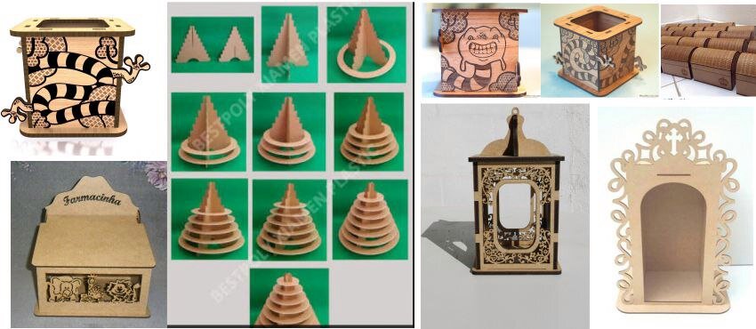 Σετ των 2 Intra απο ξύλο plywood 3mm-4mm πάχος - 3D Puzzle Mega Pack ting CNC Router Δίασταση 20x20 cm Intraeaxys-joeymn16