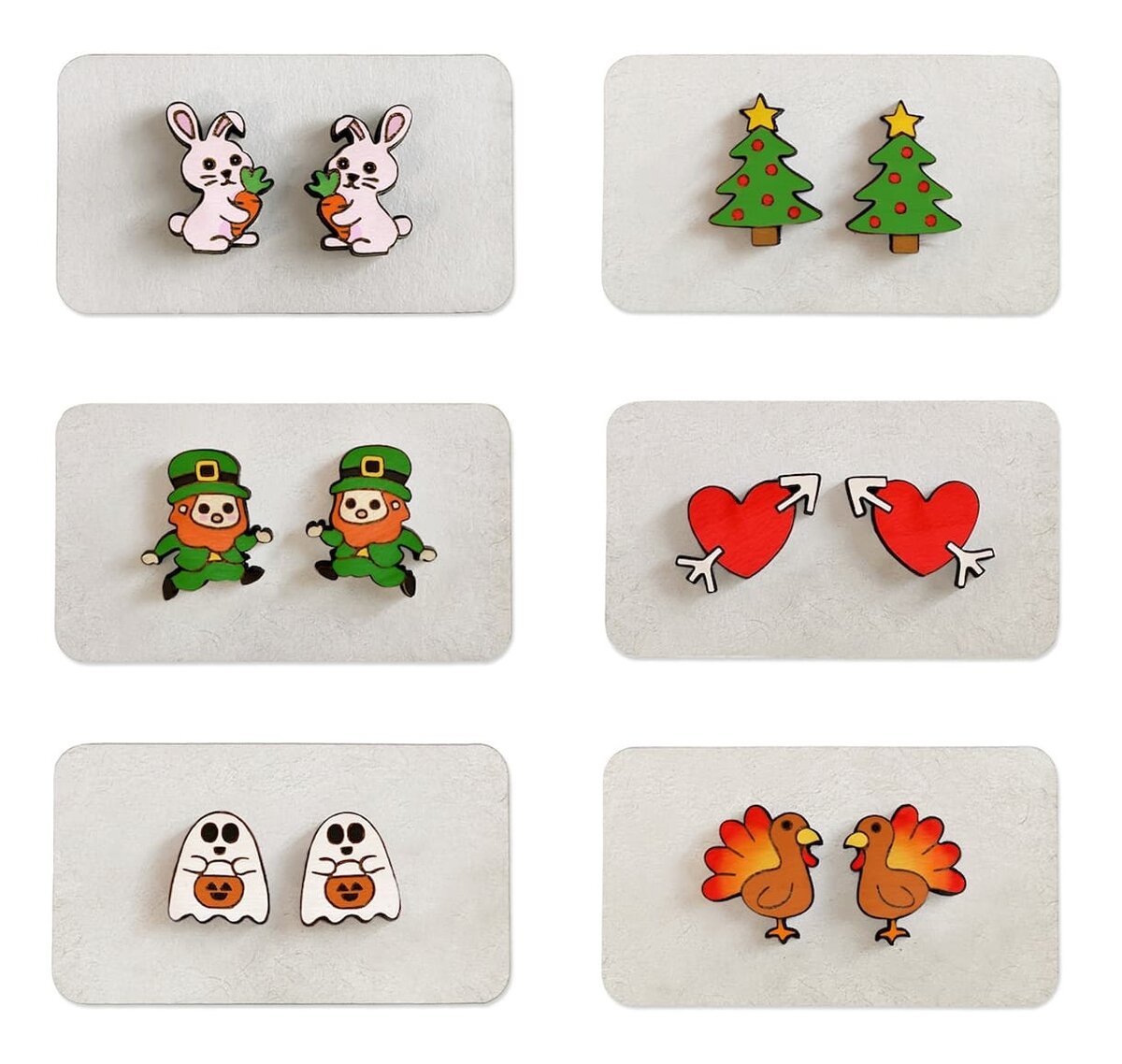 Σετ των 3 Intra απο ξύλο plywood 3mm-4mm πάχος - Γιορτινό Σκουλαρίκι Δίασταση 3x3 cm Intraeaxys-joed2l81