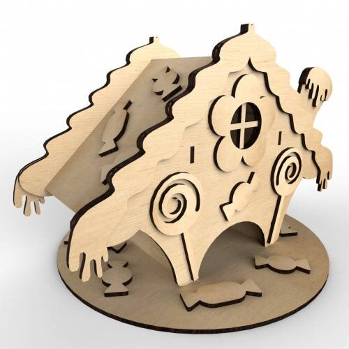 Intra απο ξύλο plywood 3mm-4mm πάχος - Μοντέλο Tea House για ting Δίασταση 40x50 cm Intraeaxys-zo9d547k