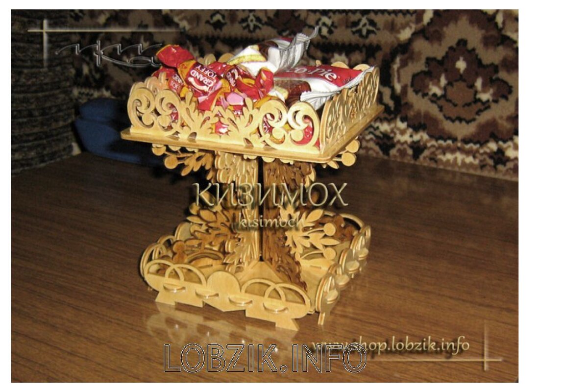 Intra απο ξύλο plywood 3mm-4mm πάχος - Αρχείο PDF Vaza Dlya Konfet Δίασταση 30x30 cm Intraeaxys-lopw8k7w