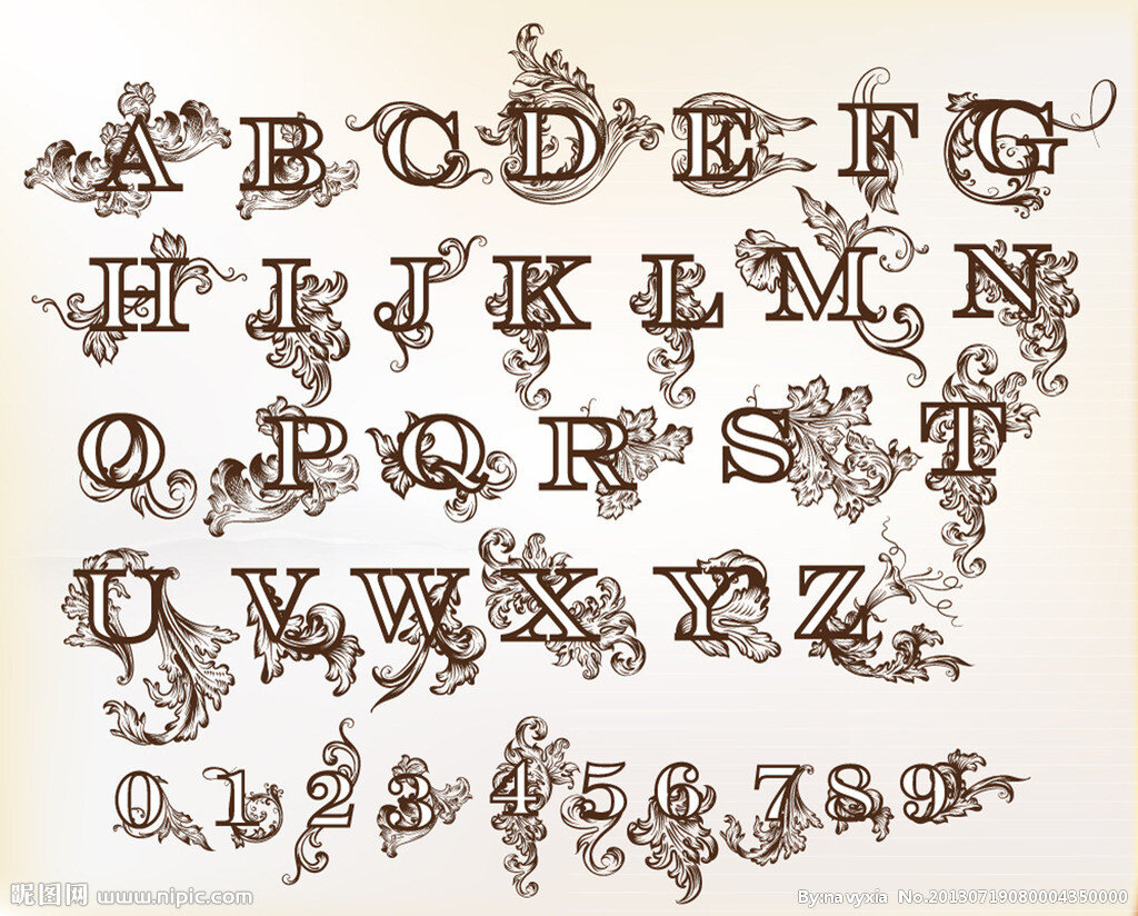 Intra απο ξύλο plywood 3mm-4mm πάχος - Μπαρόκ Floral γράμματα Δίασταση 30x30 cm Intraeaxys-lopqpqx7