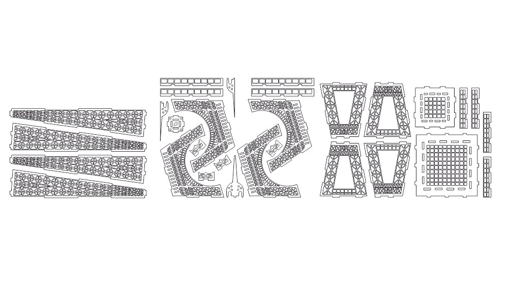 Intra απο ξύλο plywood 3mm-4mm πάχος - Πύργος του Άιφελ - 3 mm Δίασταση 30x30 cm Intraeaxys-lopyvkow