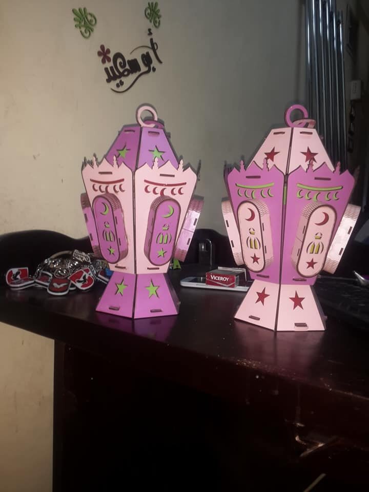 Intra απο ξύλο plywood 3mm-4mm πάχος - Φανάρι από ξύλο Φανού Ραμαζάνι Δίασταση 30x30 cm Intraeaxys-joed5861