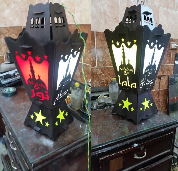 Intra απο ξύλο plywood 3mm-4mm πάχος - Φανάρι Ραμαζάνι Fanoos Δίασταση 30x30 cm Intraeaxys-lopqld37