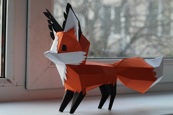 Intra απο ξύλο plywood 3mm-4mm πάχος - Αρχείο PDF προτύπου Papercraft 3D Fox 300mm A4 Pepakura Δίασταση 30x30 cm Intraeaxys-lopyy3ow